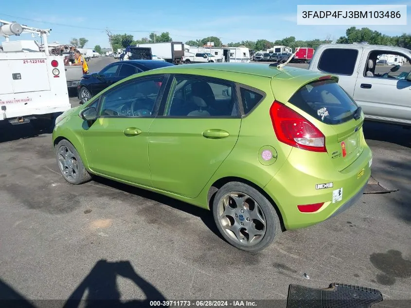 2011 Ford Fiesta Ses VIN: 3FADP4FJ3BM103486 Lot: 39711773