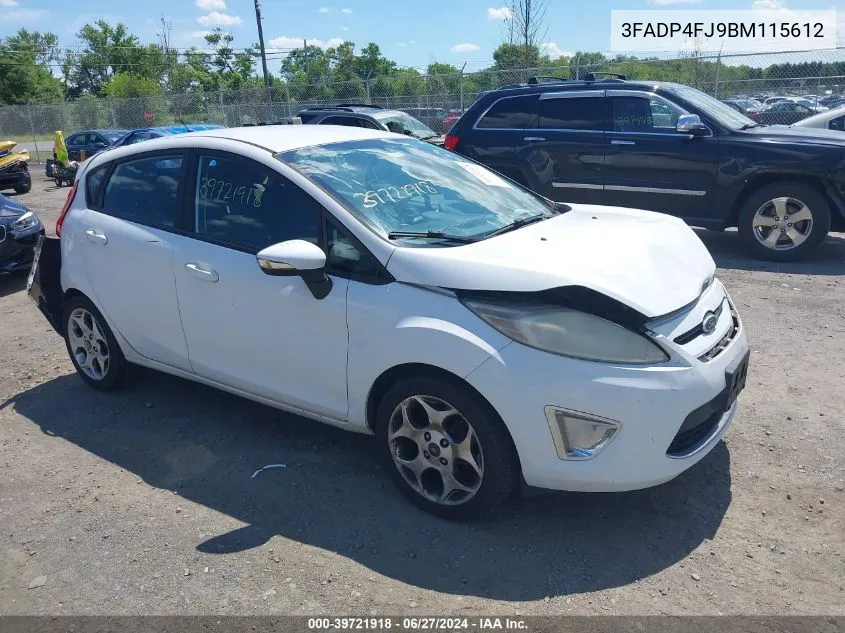 2011 Ford Fiesta Ses VIN: 3FADP4FJ9BM115612 Lot: 39721918