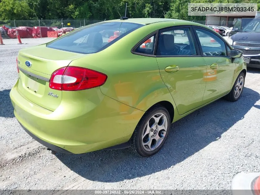 2011 Ford Fiesta Sel VIN: 3FADP4CJ8BM203345 Lot: 39724832