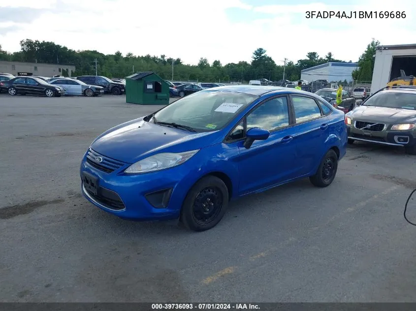 2011 Ford Fiesta S VIN: 3FADP4AJ1BM169686 Lot: 39736093