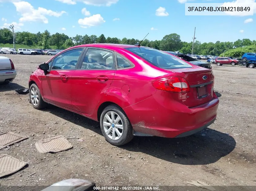 2011 Ford Fiesta Se VIN: 3FADP4BJXBM218849 Lot: 39740142