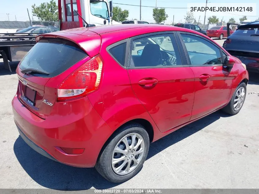 2011 Ford Fiesta Se VIN: 3FADP4EJ0BM142148 Lot: 39802720