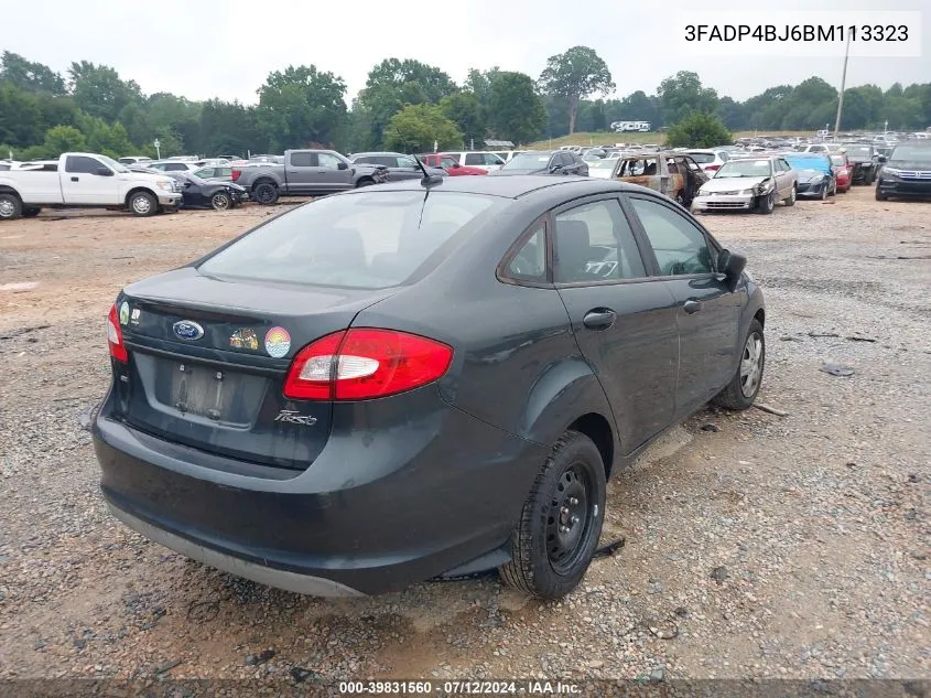 2011 Ford Fiesta Se VIN: 3FADP4BJ6BM113323 Lot: 39831560