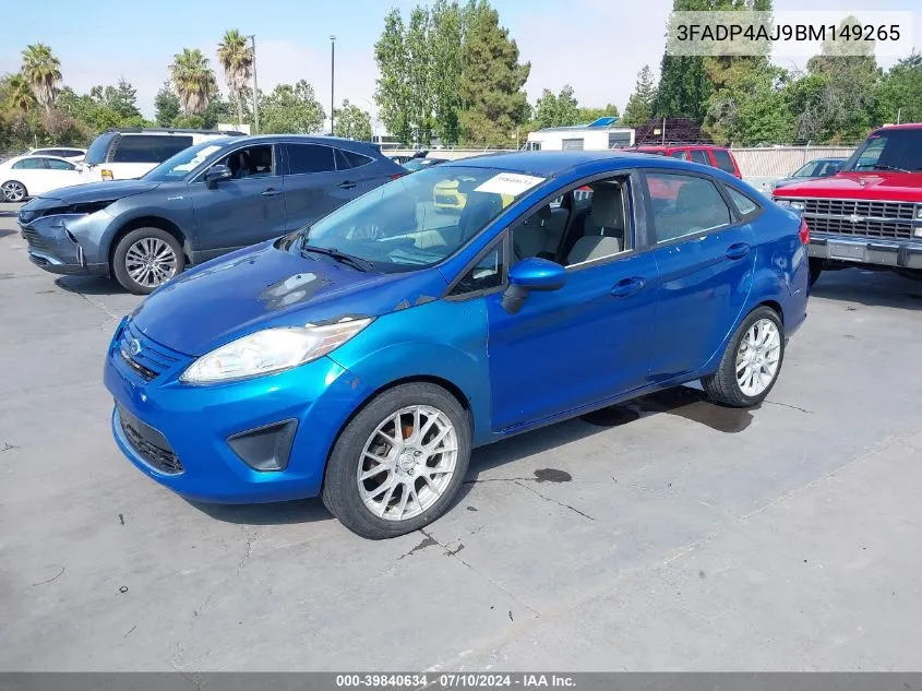 2011 Ford Fiesta S VIN: 3FADP4AJ9BM149265 Lot: 39840634