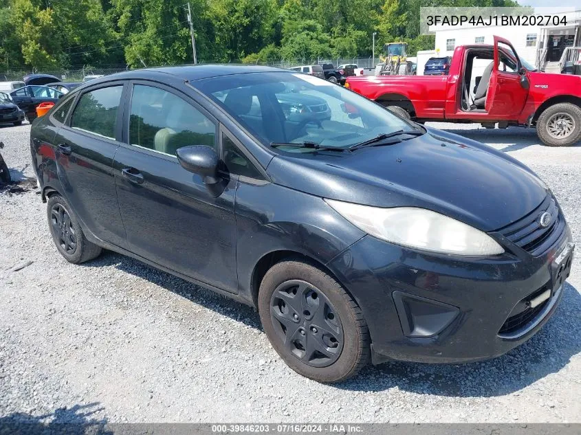 2011 Ford Fiesta S VIN: 3FADP4AJ1BM202704 Lot: 39846203