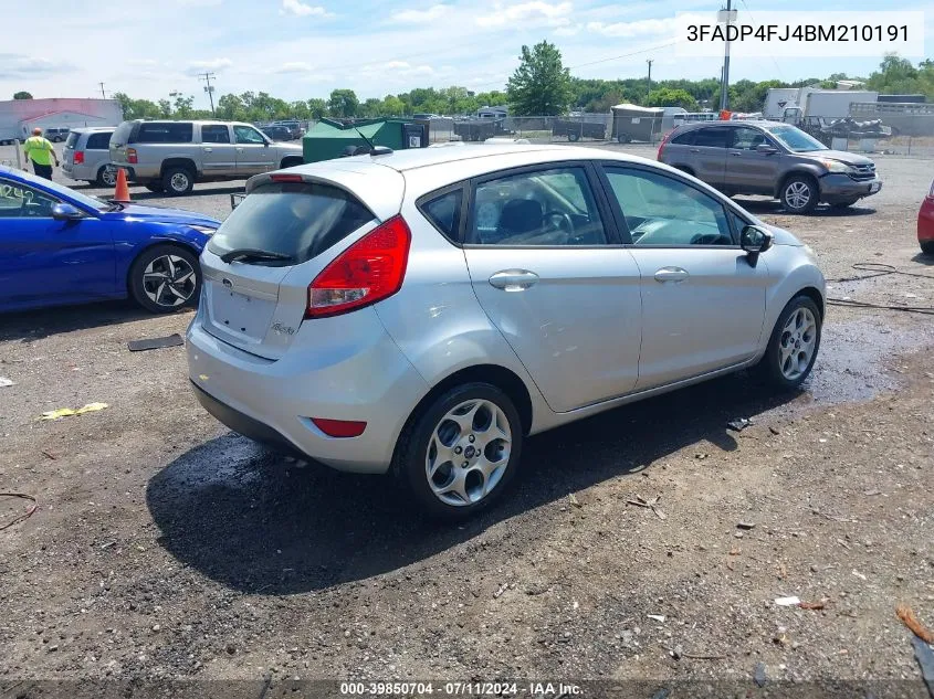 2011 Ford Fiesta Ses VIN: 3FADP4FJ4BM210191 Lot: 39850704