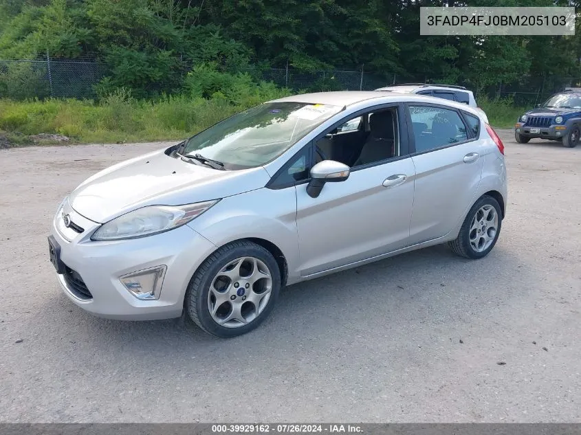 2011 Ford Fiesta Ses VIN: 3FADP4FJ0BM205103 Lot: 39929162