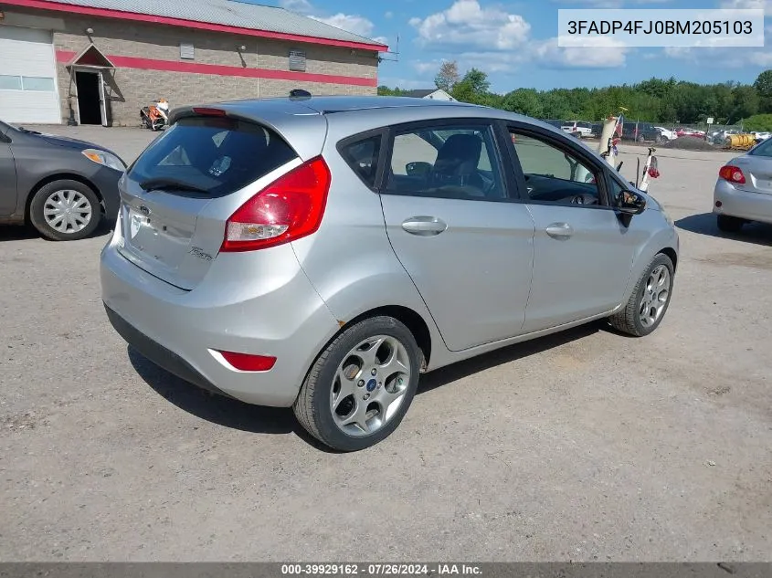 2011 Ford Fiesta Ses VIN: 3FADP4FJ0BM205103 Lot: 39929162