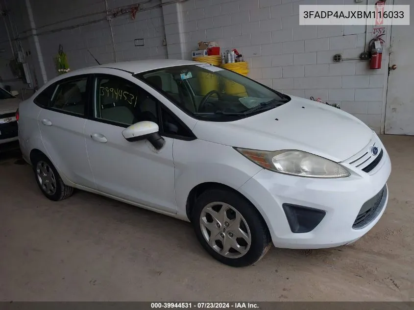 2011 Ford Fiesta S VIN: 3FADP4AJXBM116033 Lot: 39944531