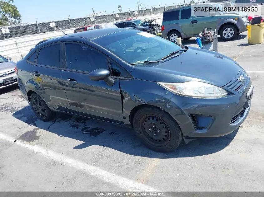 2011 Ford Fiesta S VIN: 3FADP4AJ8BM148950 Lot: 39979392