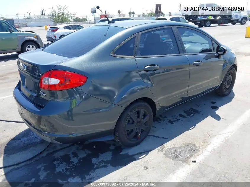 2011 Ford Fiesta S VIN: 3FADP4AJ8BM148950 Lot: 39979392