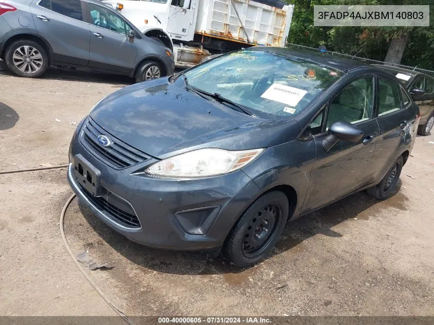 2011 Ford Fiesta S VIN: 3FADP4AJXBM140803 Lot: 40000605