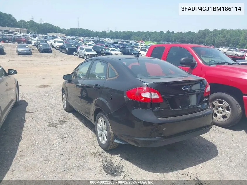 2011 Ford Fiesta Sel VIN: 3FADP4CJ1BM186114 Lot: 40022203