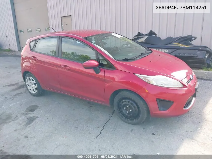 2011 Ford Fiesta Se VIN: 3FADP4EJ7BM114251 Lot: 40041709