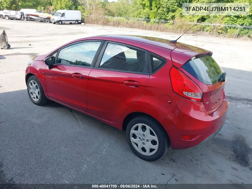 2011 Ford Fiesta Se VIN: 3FADP4EJ7BM114251 Lot: 40041709