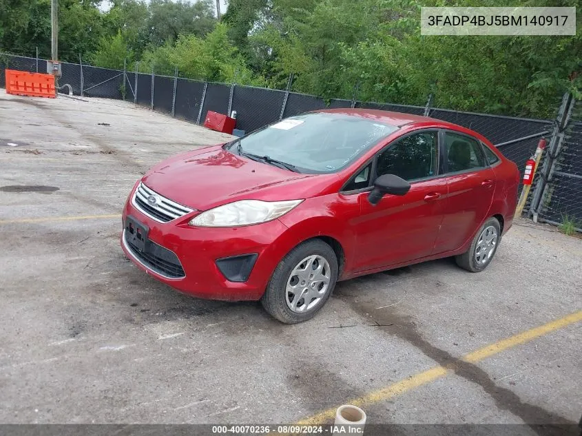 2011 Ford Fiesta Se VIN: 3FADP4BJ5BM140917 Lot: 40070236