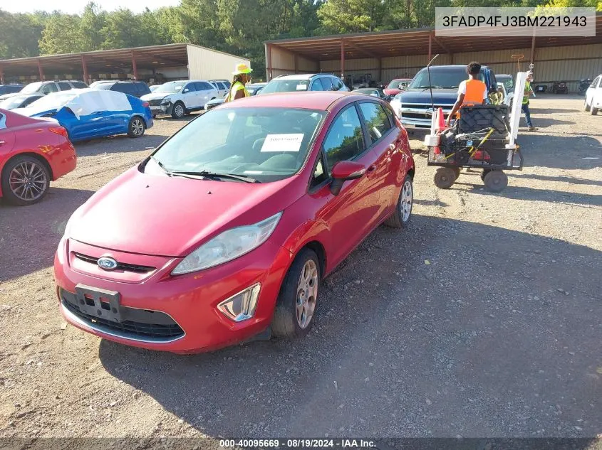 2011 Ford Fiesta Ses VIN: 3FADP4FJ3BM221943 Lot: 40095669