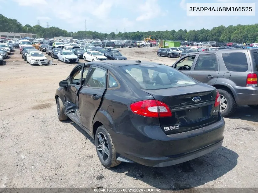 2011 Ford Fiesta S VIN: 3FADP4AJ6BM166525 Lot: 40167255