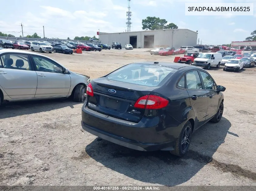 2011 Ford Fiesta S VIN: 3FADP4AJ6BM166525 Lot: 40167255