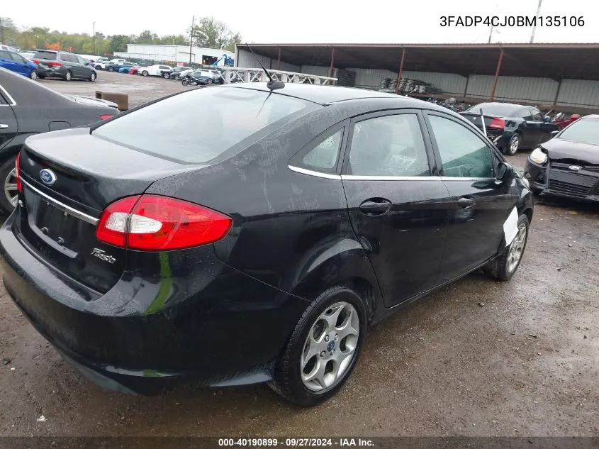 2011 Ford Fiesta Sel VIN: 3FADP4CJ0BM135106 Lot: 40190899