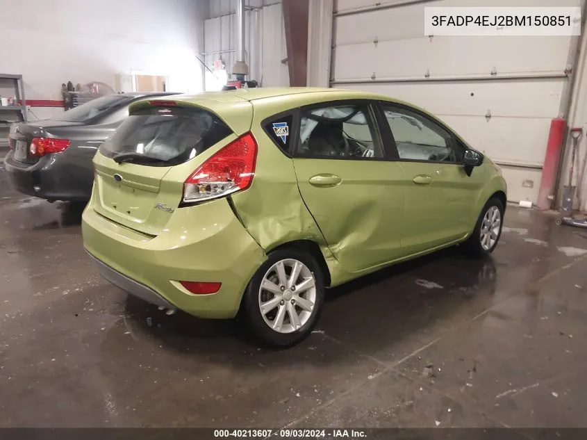 2011 Ford Fiesta Se VIN: 3FADP4EJ2BM150851 Lot: 40213607