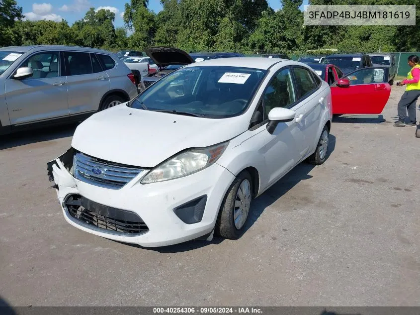 2011 Ford Fiesta Se VIN: 3FADP4BJ4BM181619 Lot: 40254306