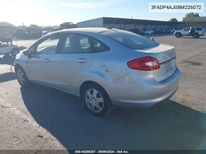 2011 Ford Fiesta S VIN: 3FADP4AJ0BM226072 Lot: 40259287