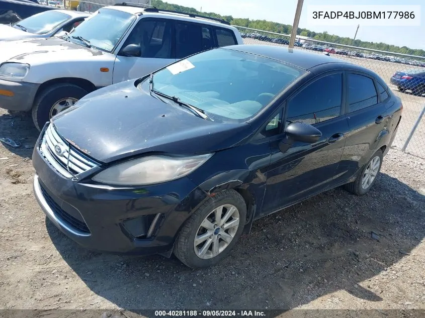 2011 Ford Fiesta Se VIN: 3FADP4BJ0BM177986 Lot: 40281188