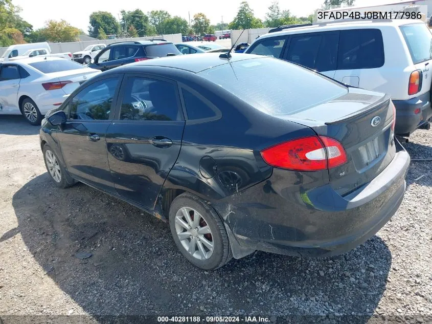 2011 Ford Fiesta Se VIN: 3FADP4BJ0BM177986 Lot: 40281188