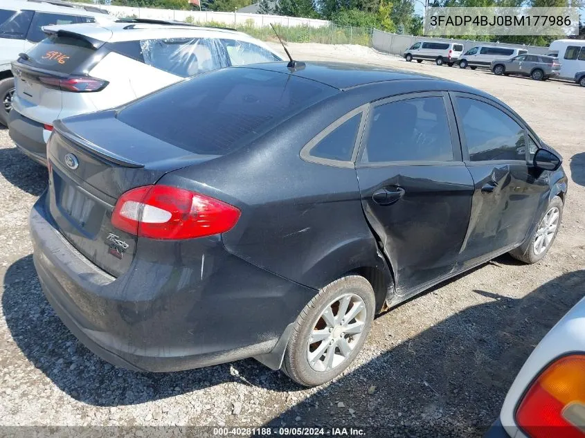 2011 Ford Fiesta Se VIN: 3FADP4BJ0BM177986 Lot: 40281188