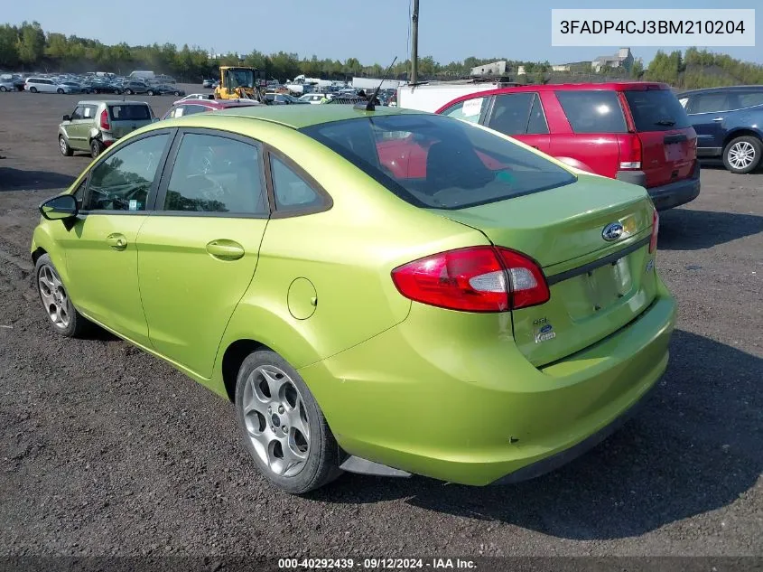 2011 Ford Fiesta Sel VIN: 3FADP4CJ3BM210204 Lot: 40292439