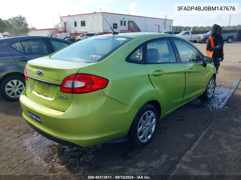 2011 Ford Fiesta Se VIN: 3FADP4BJ0BM147676 Lot: 40313611