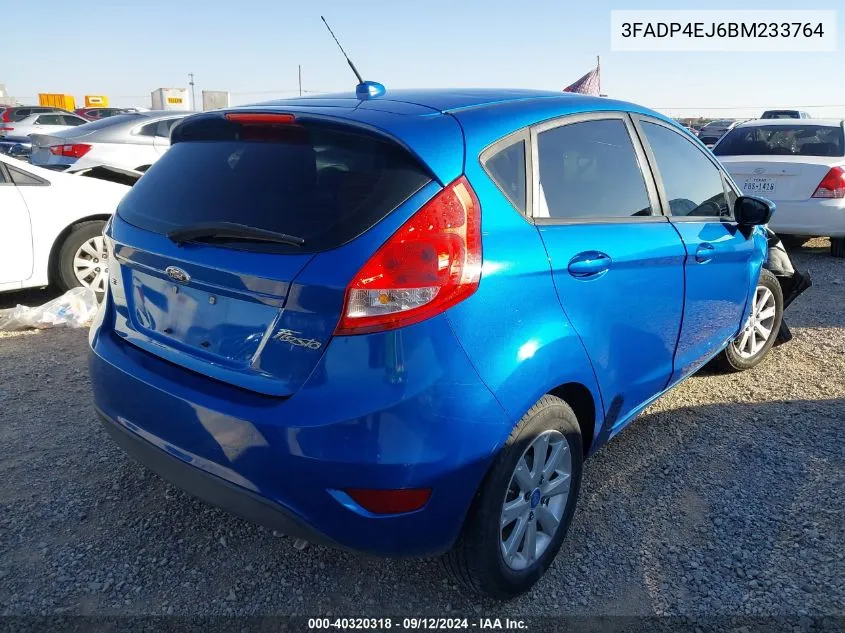 2011 Ford Fiesta Se VIN: 3FADP4EJ6BM233764 Lot: 40320318