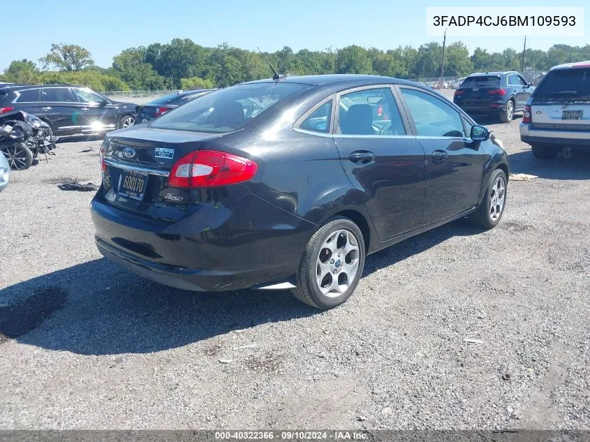 2011 Ford Fiesta Sel VIN: 3FADP4CJ6BM109593 Lot: 40322366