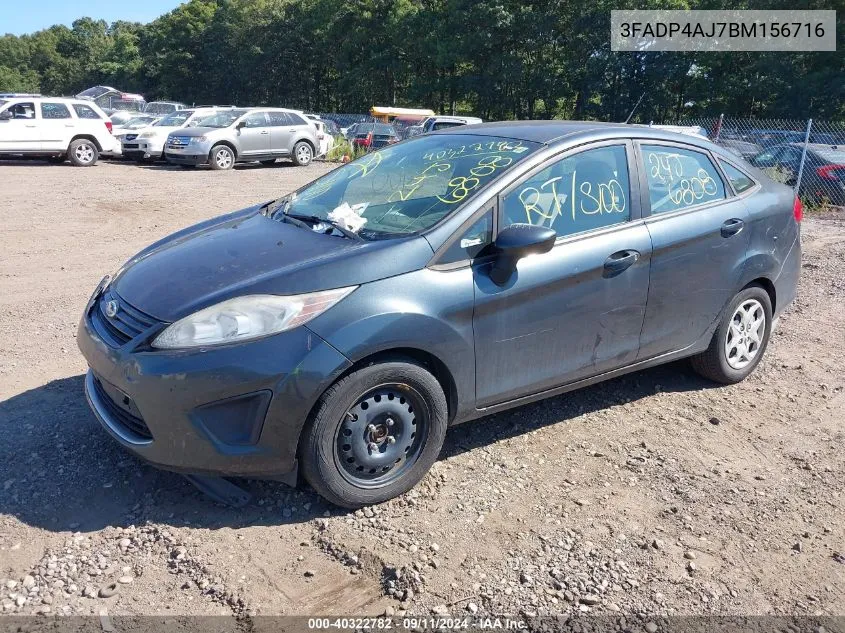 2011 Ford Fiesta S VIN: 3FADP4AJ7BM156716 Lot: 40322782