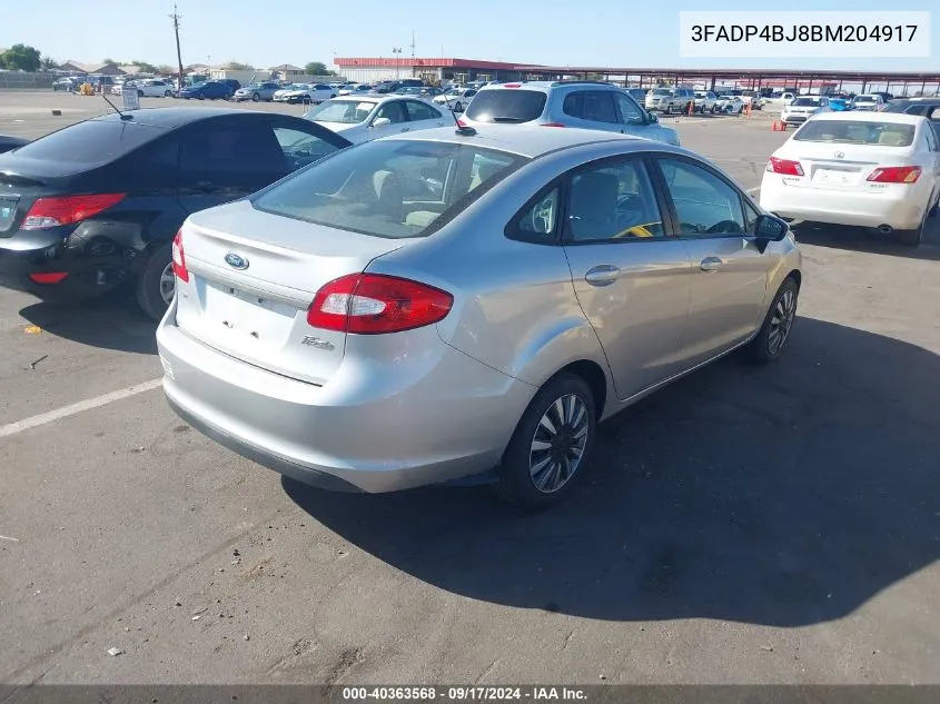 2011 Ford Fiesta Se VIN: 3FADP4BJ8BM204917 Lot: 40363568