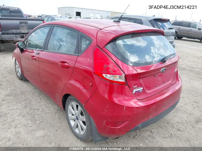 3FADP4EJ3CM214221 2012 Ford Fiesta Se