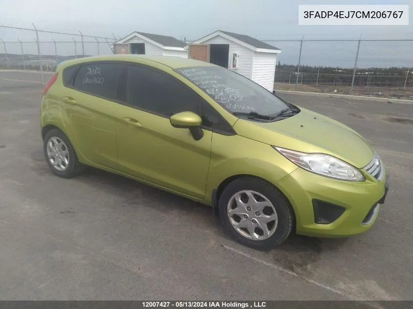 2012 Ford Fiesta Se VIN: 3FADP4EJ7CM206767 Lot: 12007427