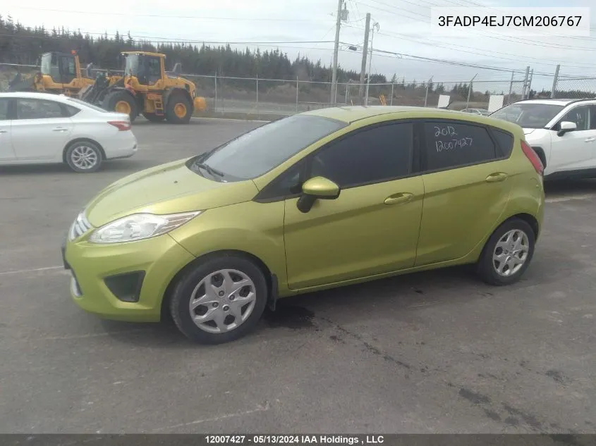 2012 Ford Fiesta Se VIN: 3FADP4EJ7CM206767 Lot: 12007427