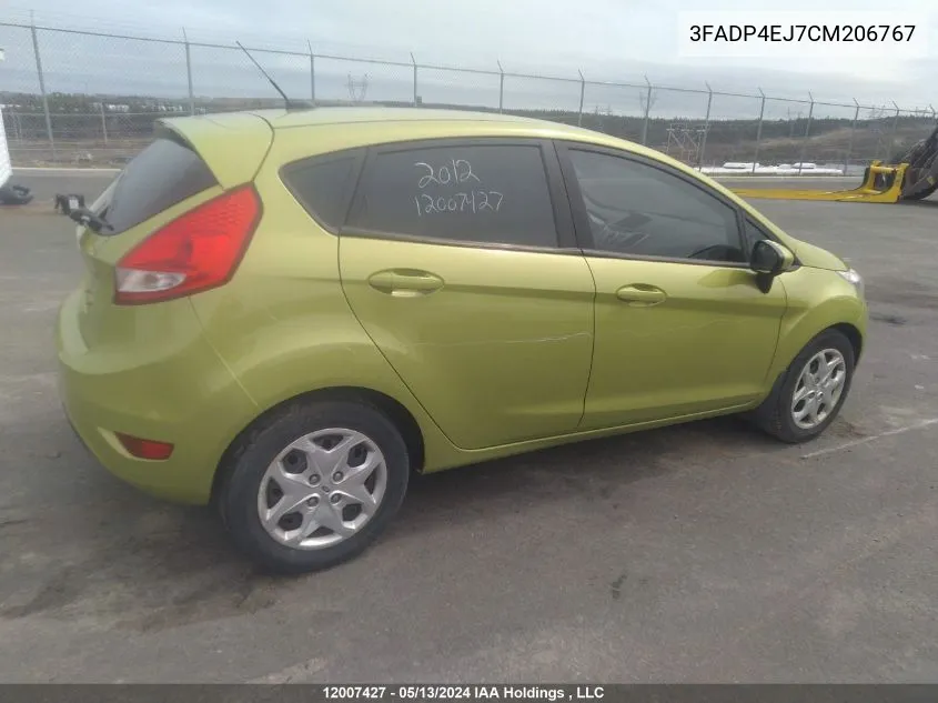 2012 Ford Fiesta Se VIN: 3FADP4EJ7CM206767 Lot: 12007427