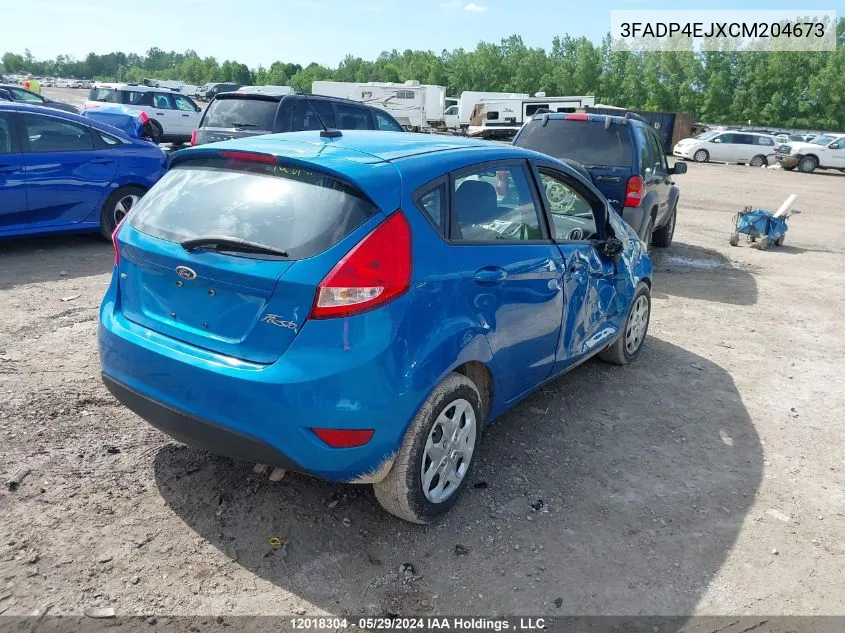 2012 Ford Fiesta Se VIN: 3FADP4EJXCM204673 Lot: 12018304