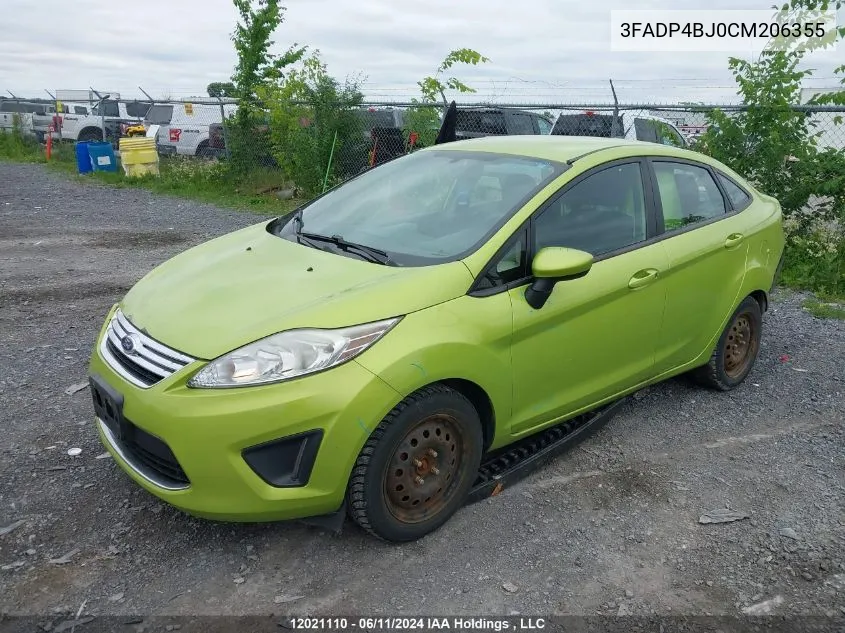 2012 Ford Fiesta VIN: 3FADP4BJ0CM206355 Lot: 12021110