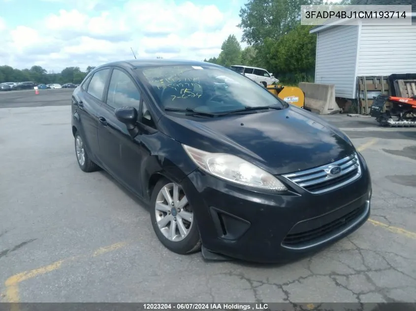 2012 Ford Fiesta VIN: 3FADP4BJ1CM193714 Lot: 12023204