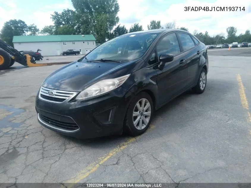 2012 Ford Fiesta VIN: 3FADP4BJ1CM193714 Lot: 12023204