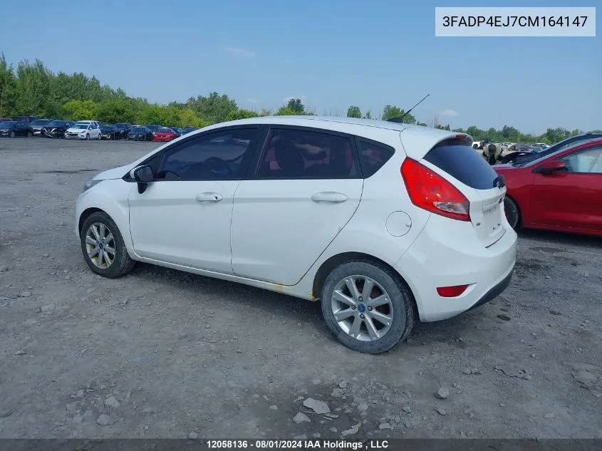 2012 Ford Fiesta Se VIN: 3FADP4EJ7CM164147 Lot: 12058136