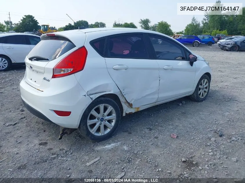 2012 Ford Fiesta Se VIN: 3FADP4EJ7CM164147 Lot: 12058136