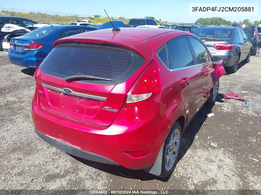 3FADP4FJ2CM205881 2012 Ford Fiesta Ses