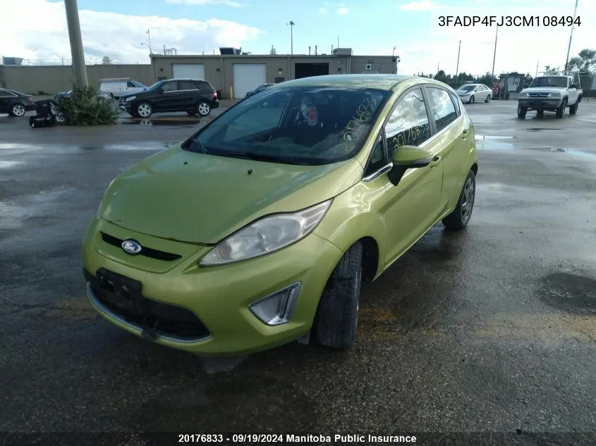 2012 Ford Fiesta Ses VIN: 3FADP4FJ3CM108494 Lot: 20176833