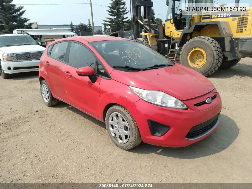 2012 Ford Fiesta Se VIN: 3FADP4EJ3CM164193 Lot: 30036140