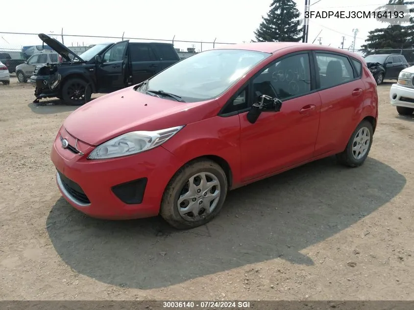 2012 Ford Fiesta Se VIN: 3FADP4EJ3CM164193 Lot: 30036140